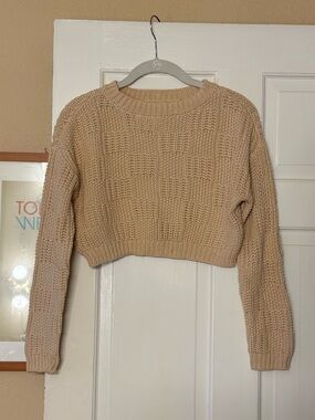 Khaki knit crop sweater